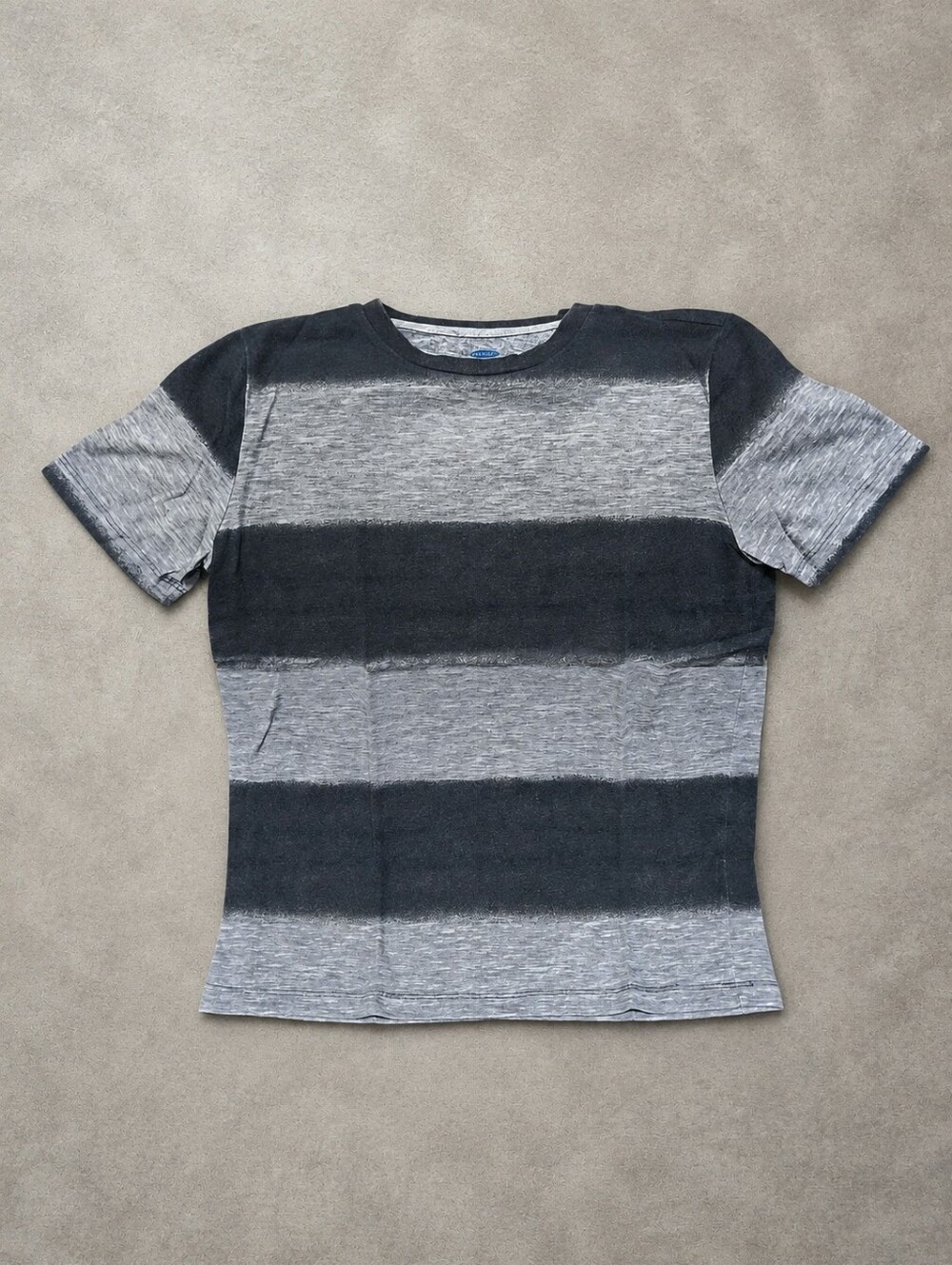 Old Navy Boys' Grey & Black Striped Crew Neck T‑Shirt